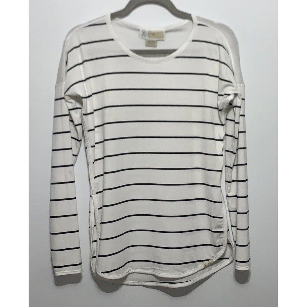 Exofficio T-Shirt Women's XS White Striped Breathable Insect-Shield Top